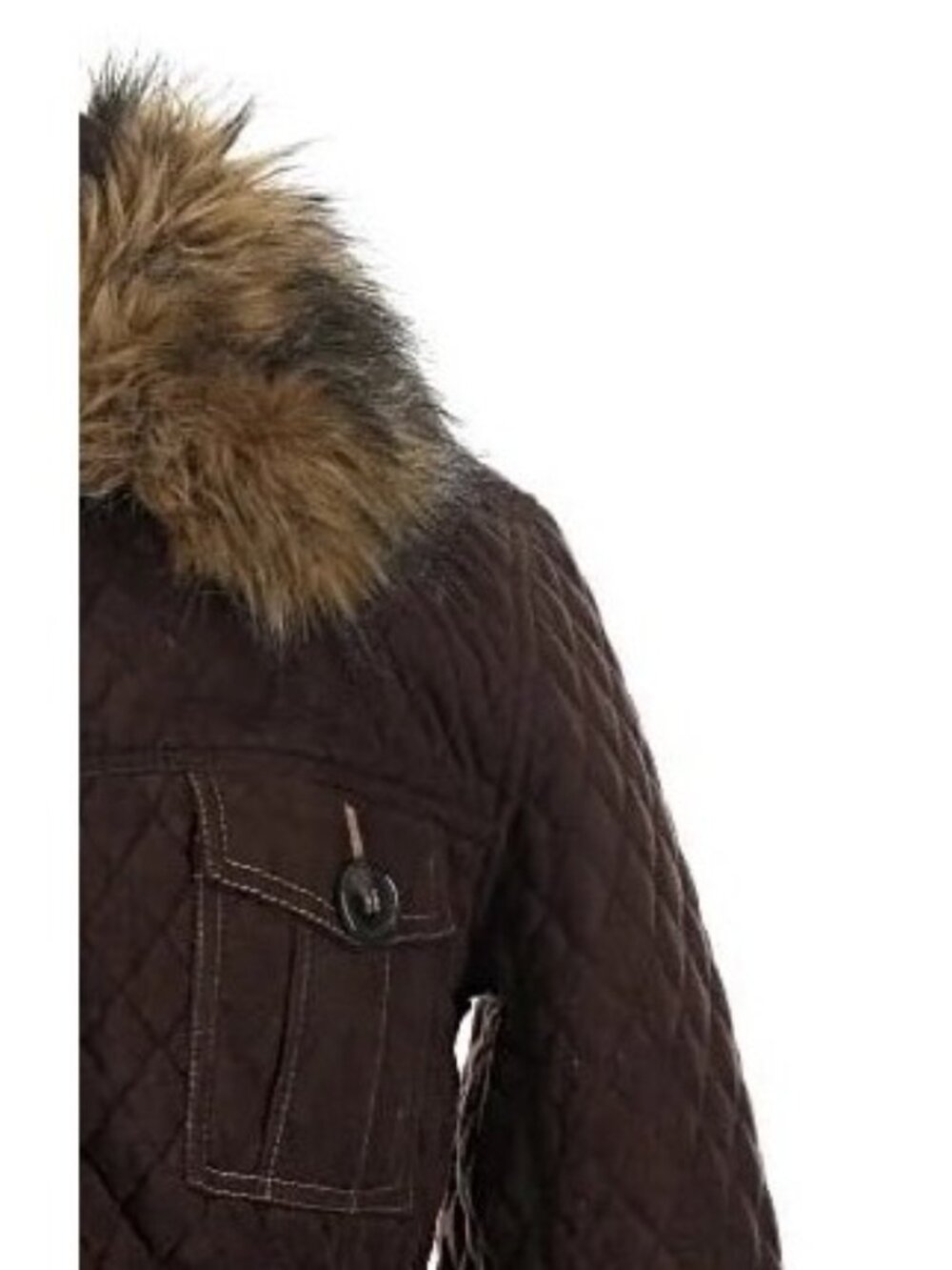 Vintage Goode Rider Quilted Brown Faux Fur Trim Jacket S Penny Lane Afghan Coat - Picture 3 of 14